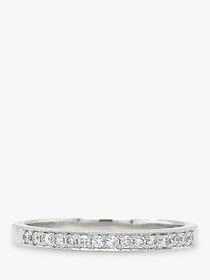 E.W Adams 18ct White Gold Half Eternity Diamond Ring, N