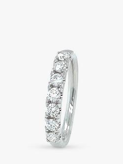 E.W Adams Platinum Half Eternity Diamond Ring, N, Silver