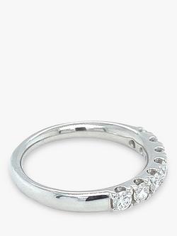 E.W Adams Platinum Half Eternity Diamond Ring, N - view 2, Silver