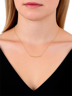 London Road 9ct Yellow Gold Portobello Geo Diamond Bar Chain Necklace - view 2, Gold