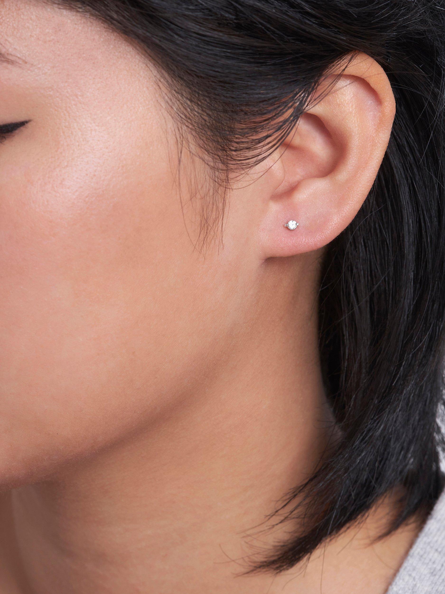Product image 2 of 2, which shows Dinny Hall Shuga White Sapphire Stud Earrings, Silver