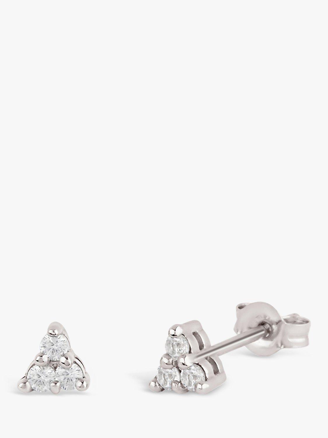 Product image 1 of 2, which shows Dinny Hall Shuga White Sapphire Trillion Stud Earrings, Silver