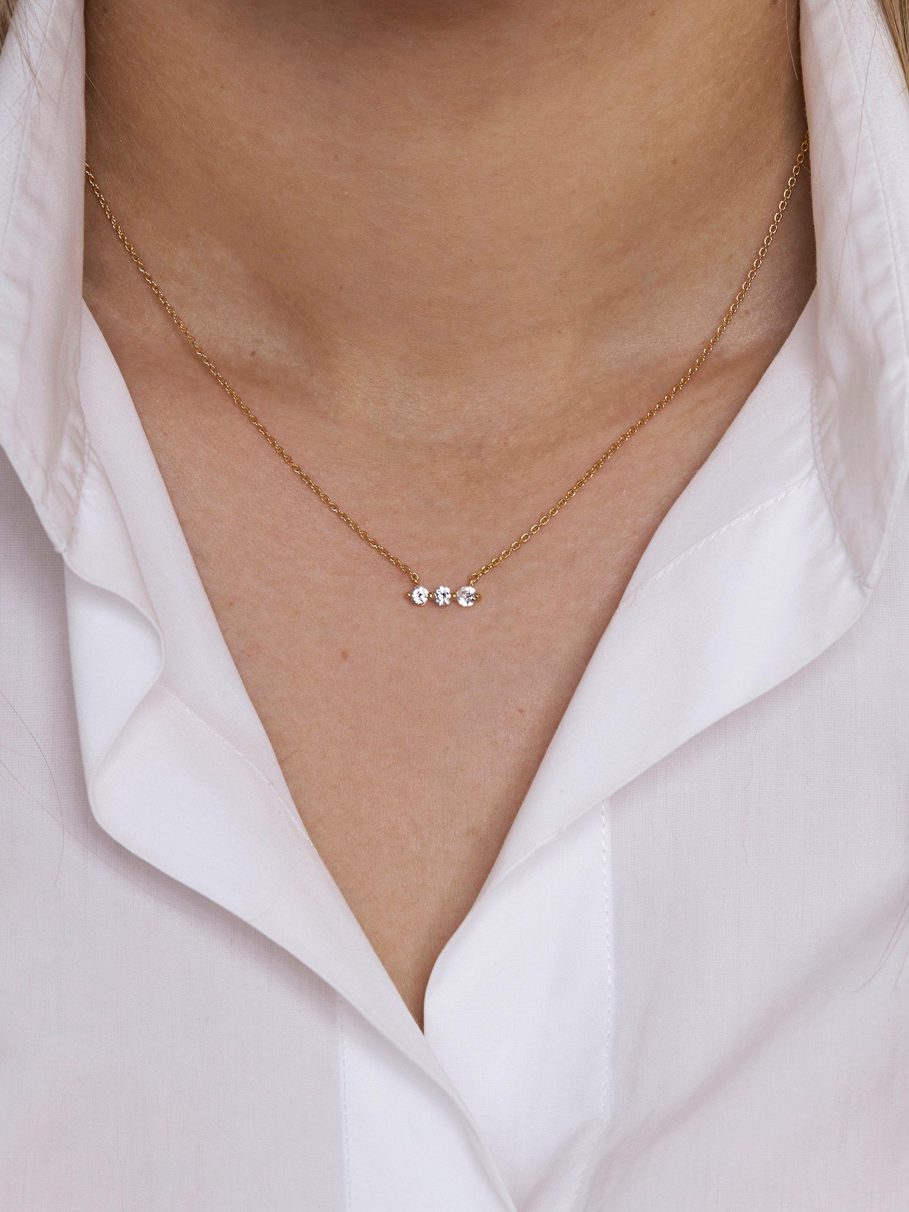 Product image 3 of 4, which shows Dinny Hall Shuga White Sapphire Chain Necklace, Gold