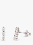 Dinny Hall Shuga White Sapphire Trio Bar Stud Earrings