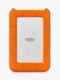 LaCie Rugged External Hard Disk Drive, 2TB, USB Type-C, Orange