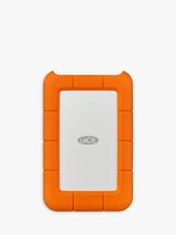 LaCie Rugged External Hard Disk Drive, 1TB, USB Type-C, Orange