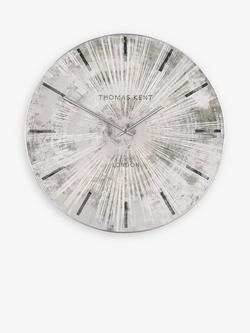 Thomas Kent Starburst Analogue Wall Clock, Silver, Silver