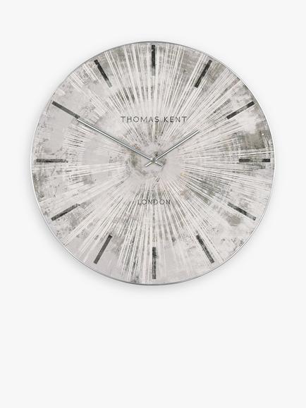 Thomas Kent Starburst Analogue Wall Clock, Silver, Silver