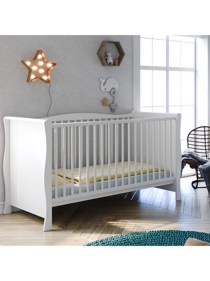 Little Acorns Traditional Sleigh Cotbed, White