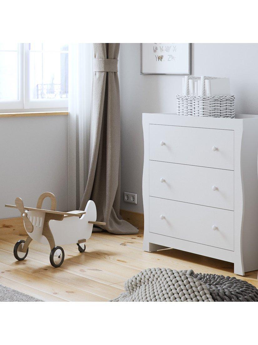 Little Acorns Traditional Sleigh Changing Table Dresser White