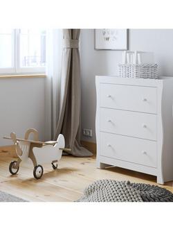 Little Acorns Traditional Sleigh Changing Table Dresser, White, White