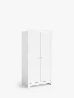 Little Acorns Traditional Sleigh Double Wardrobe, White, White