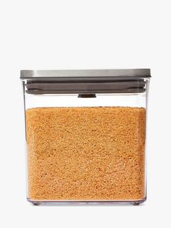 OXO POP Stainless Steel Lid Square Kitchen Storage Container, Clear - view 2, Clear