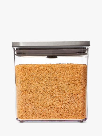 OXO POP Stainless Steel Lid Square Kitchen Storage Container, Clear - view 2, Clear