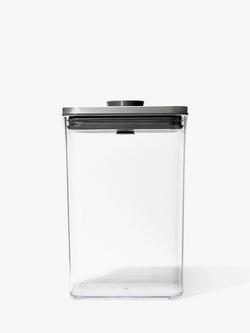 OXO POP Stainless Steel Lid Rectangular Kitchen Storage Container, Clear, Clear