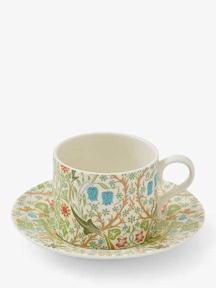 Morris & Co. Spode Blackthorn Cup & Saucer, 280ml, Green/Multi, Green/Multi