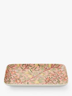 Morris & Co. Spode Porcelain Fruit Print Sandwich Tray, 31cm, Multi - view 2, Pink/Multi