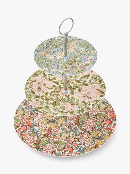 Morris & Co. Spode 3 Tier Cake Stand, 28cm, Multi - view 2, Multi