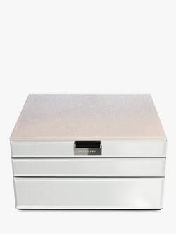 Stackers Glass Classic Jewellery Box, Set of 3 Layers, Light Pink