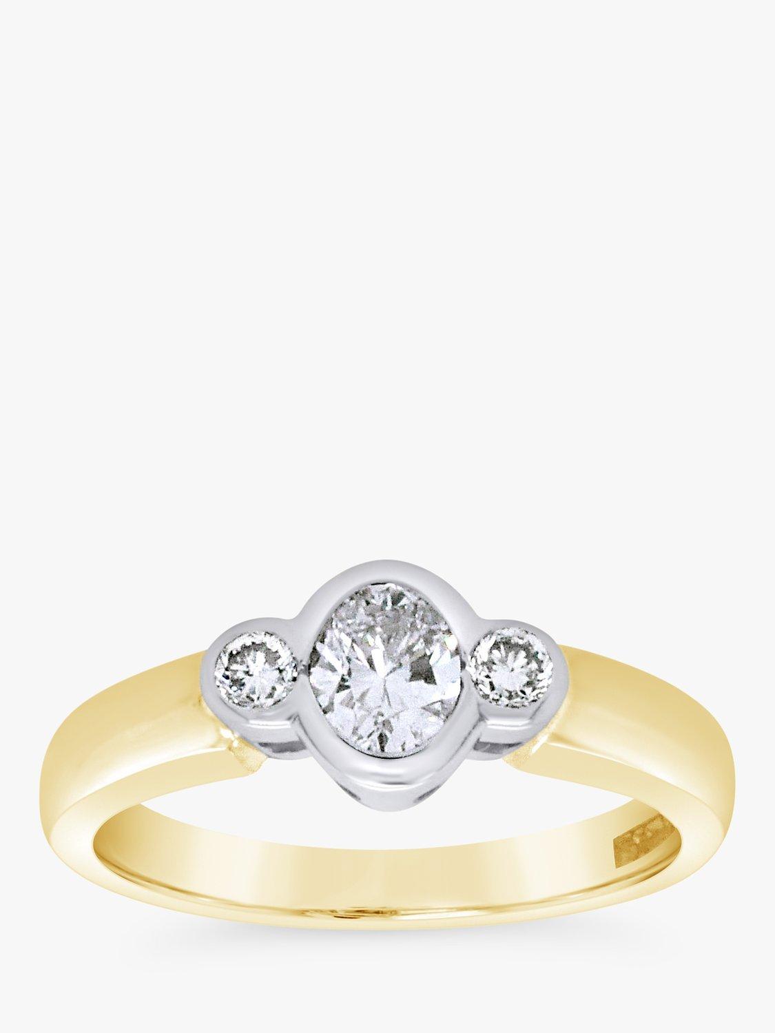 Product image 1 of 5, which shows Milton & Humble Jewellery 18ct White and Yellow Gold Pre-Loved Diamond Ring