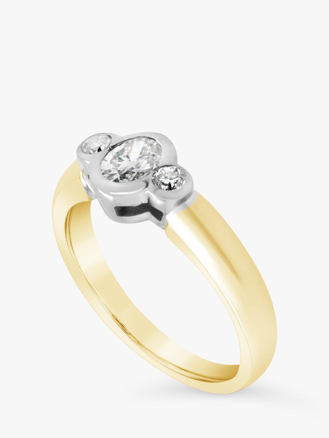 Product image 3 of 5, which shows Milton & Humble Jewellery 18ct White and Yellow Gold Pre-Loved Diamond Ring