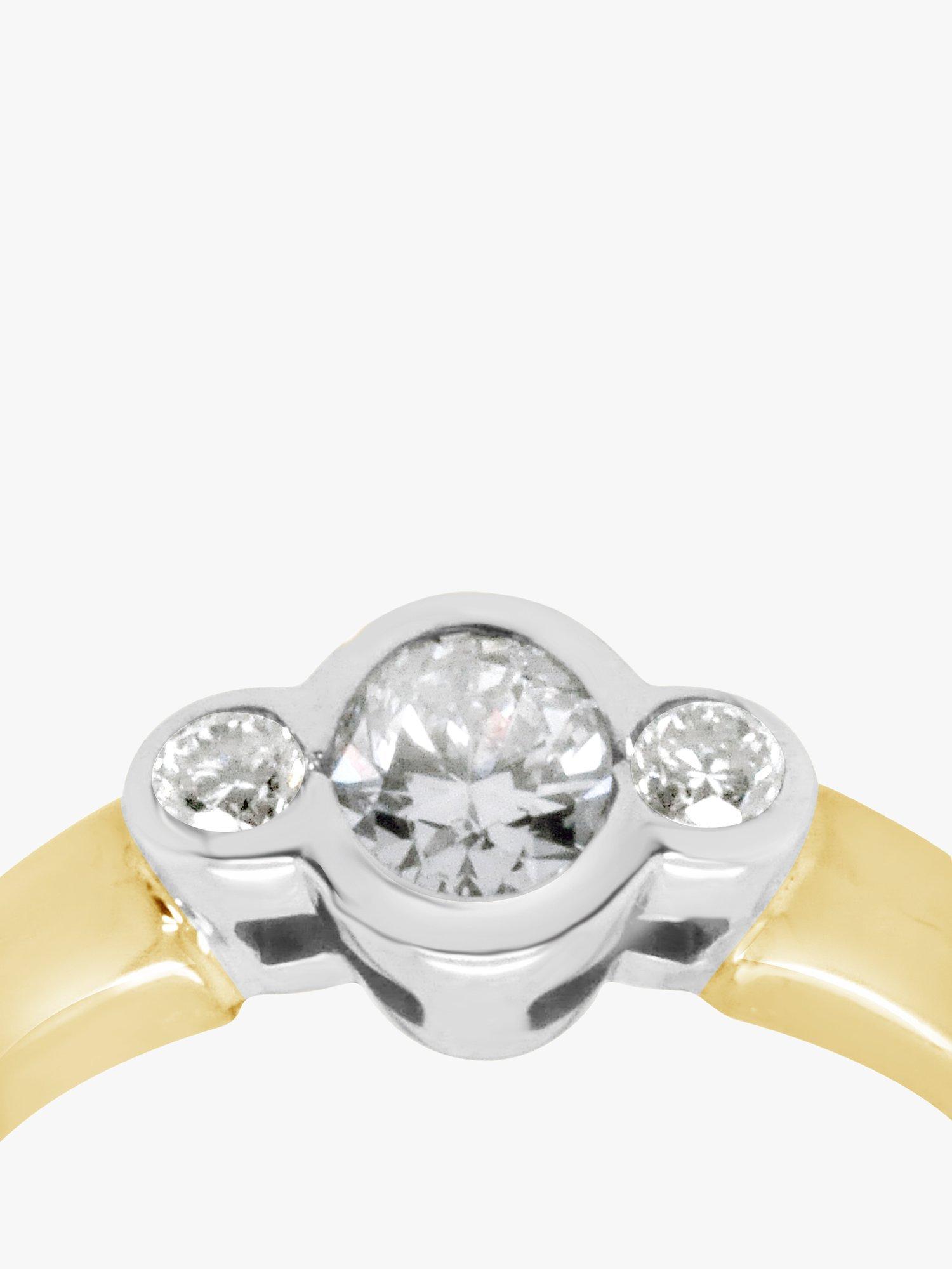 Product image 4 of 5, which shows Milton & Humble Jewellery 18ct White and Yellow Gold Pre-Loved Diamond Ring