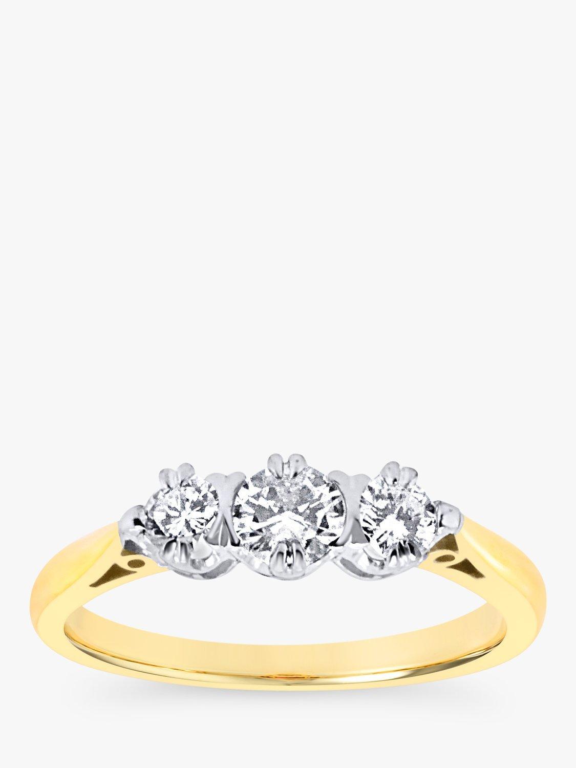 Product image 1 of 6, which shows Milton & Humble Jewellery 18ct White and Yellow Gold Pre-Loved Diamond Ring
