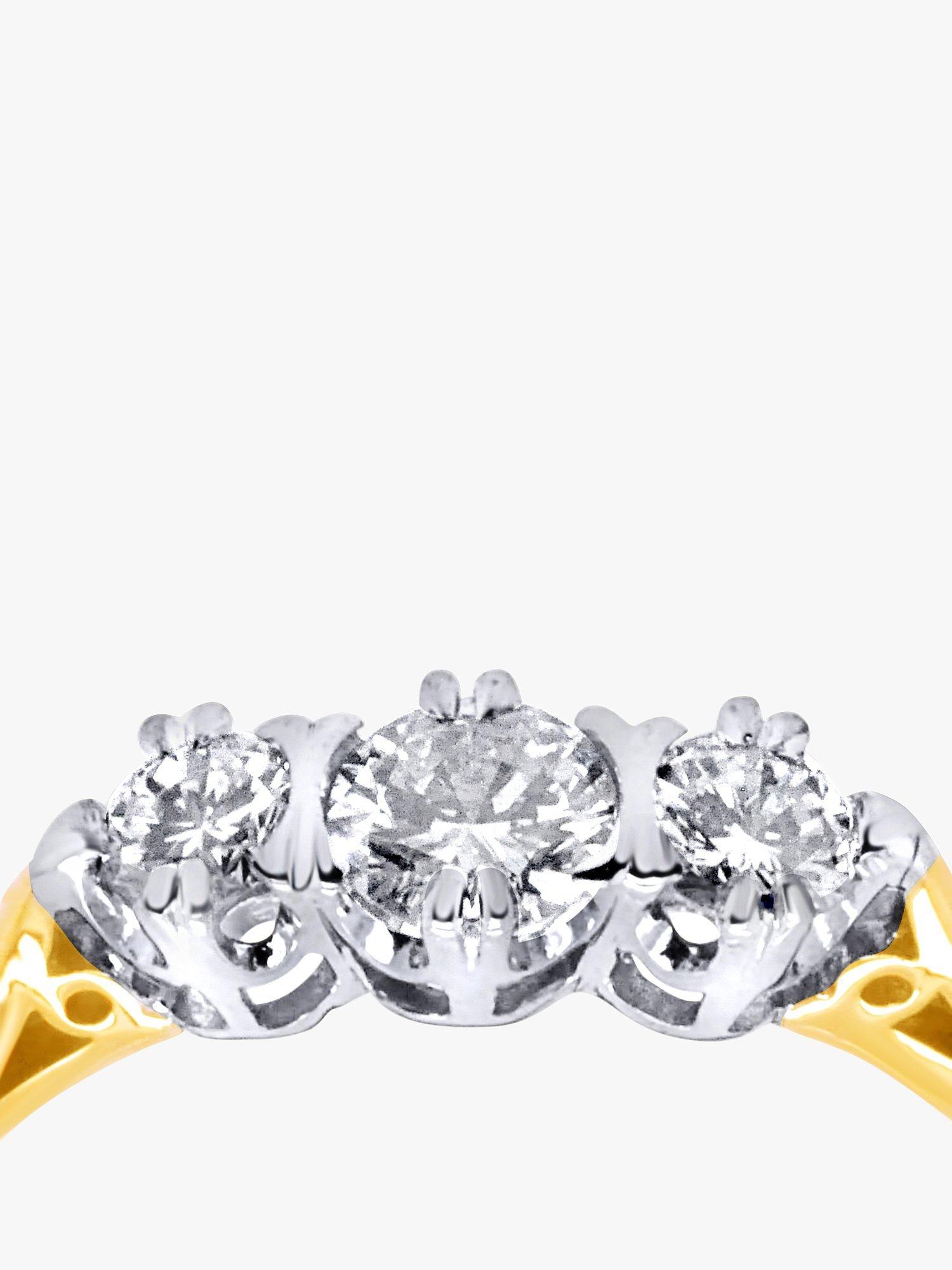 Product image 2 of 6, which shows Milton & Humble Jewellery 18ct White and Yellow Gold Pre-Loved Diamond Ring