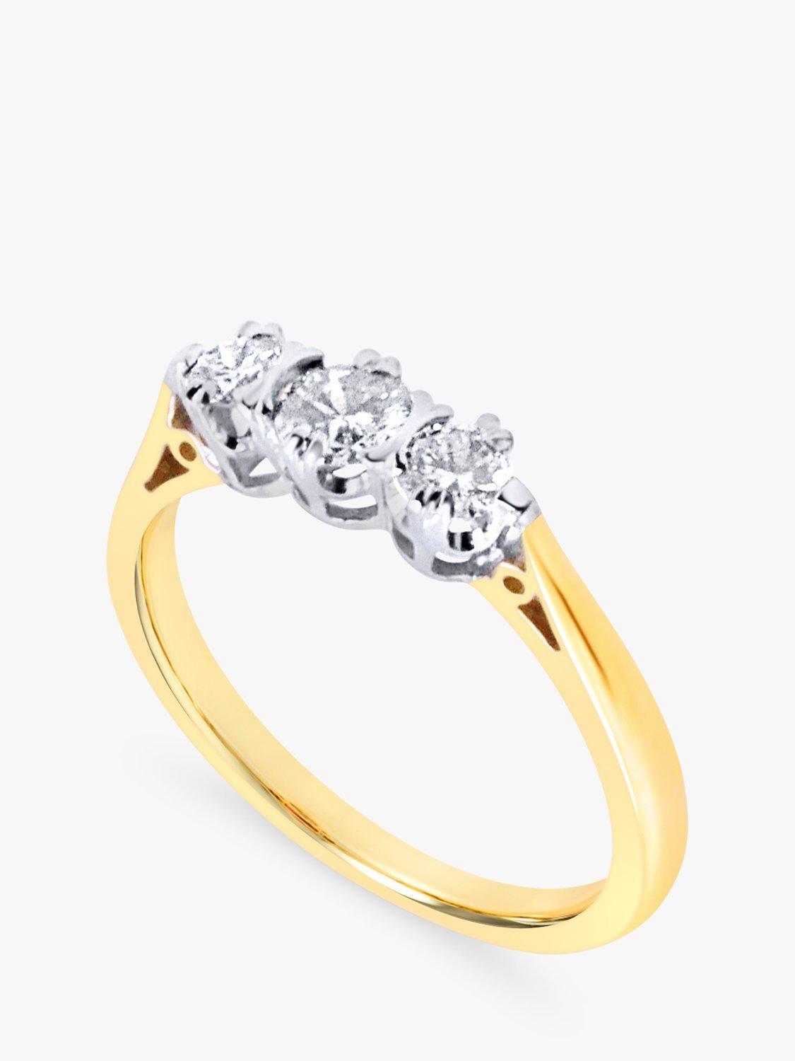 Product image 3 of 6, which shows Milton & Humble Jewellery 18ct White and Yellow Gold Pre-Loved Diamond Ring