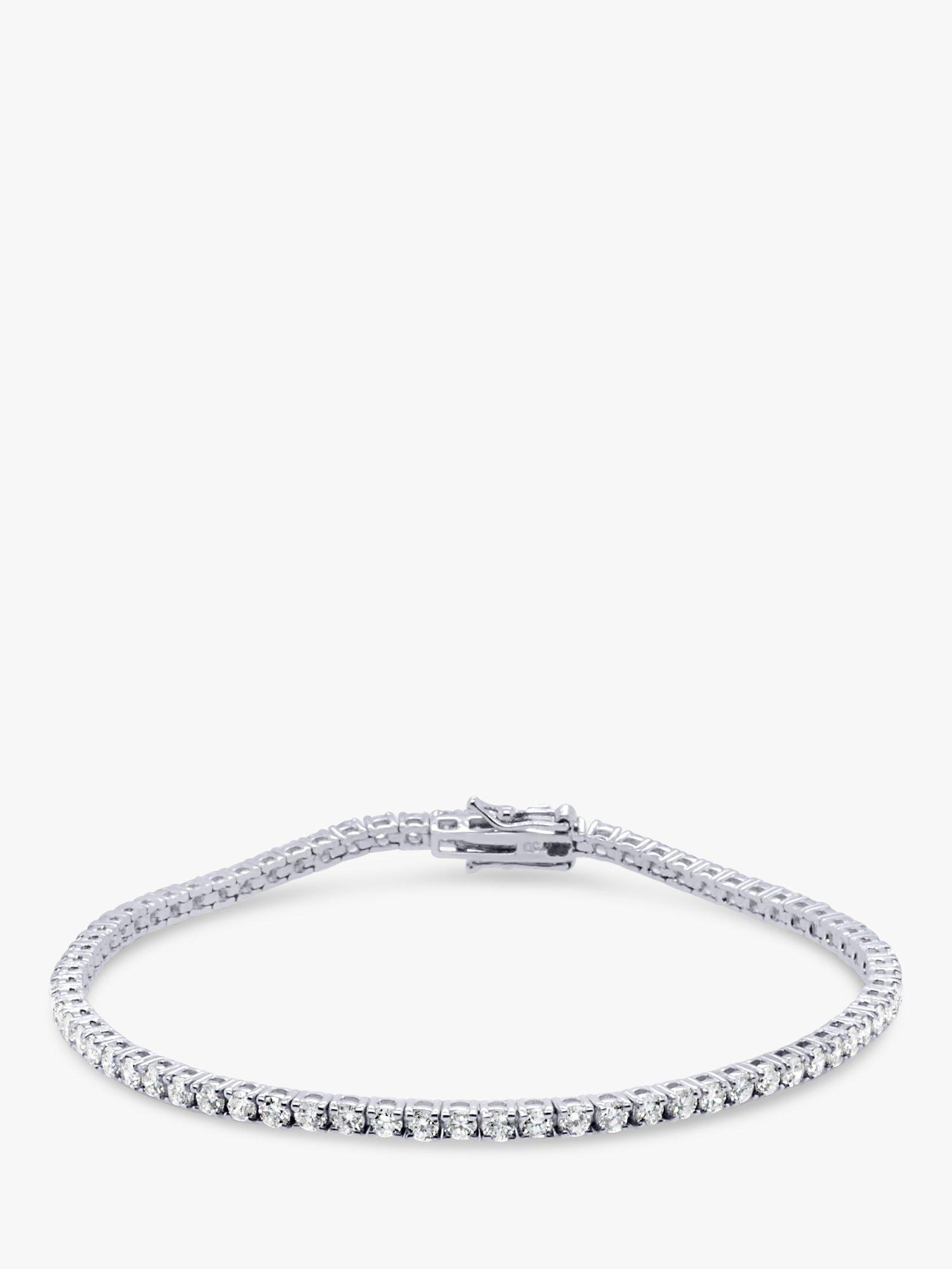 Product image 1 of 4, which shows Milton & Humble Jewellery 18ct White Gold Pre-Loved Diamond Tennis Bracelet