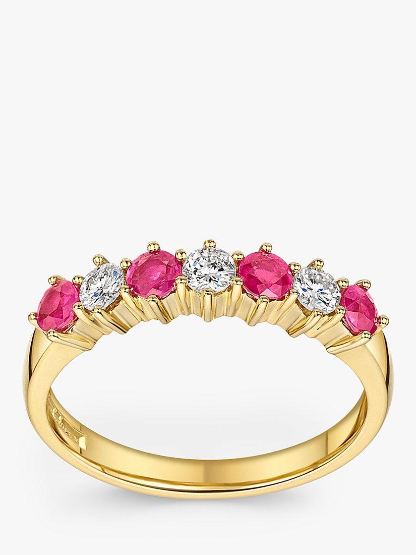 Product image 1 of 5, which shows Milton & Humble Jewellery 18ct Yellow Gold Pre-Loved Ruby and Diamond Ring