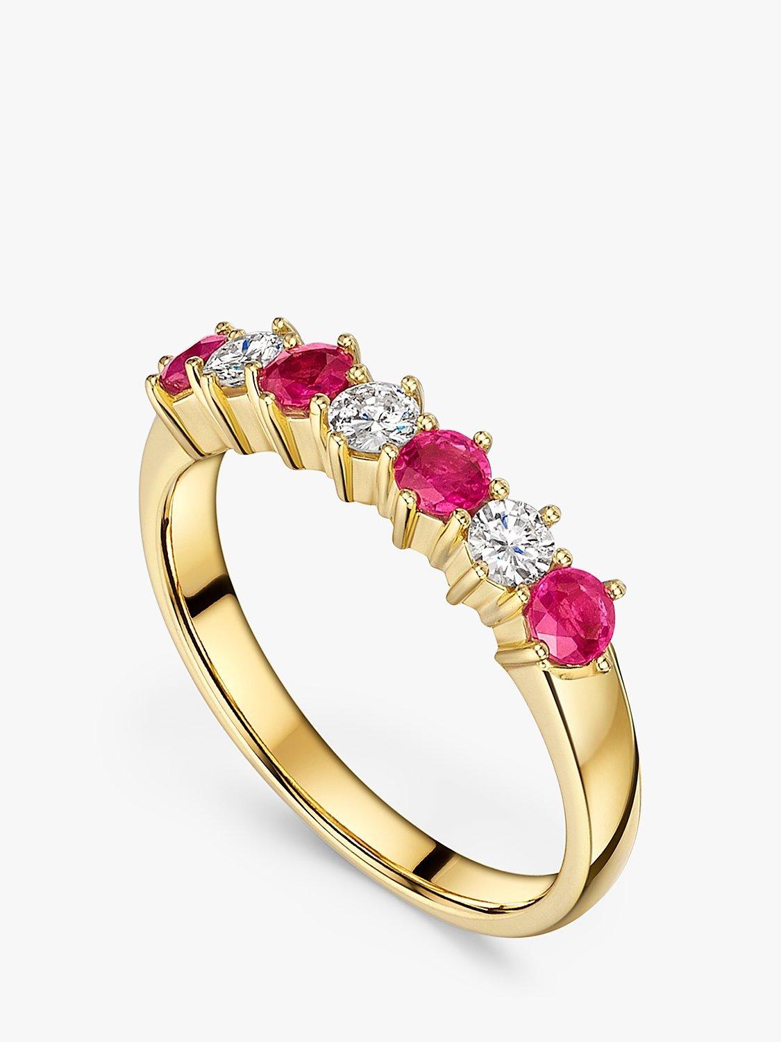 Product image 3 of 5, which shows Milton & Humble Jewellery 18ct Yellow Gold Pre-Loved Ruby and Diamond Ring