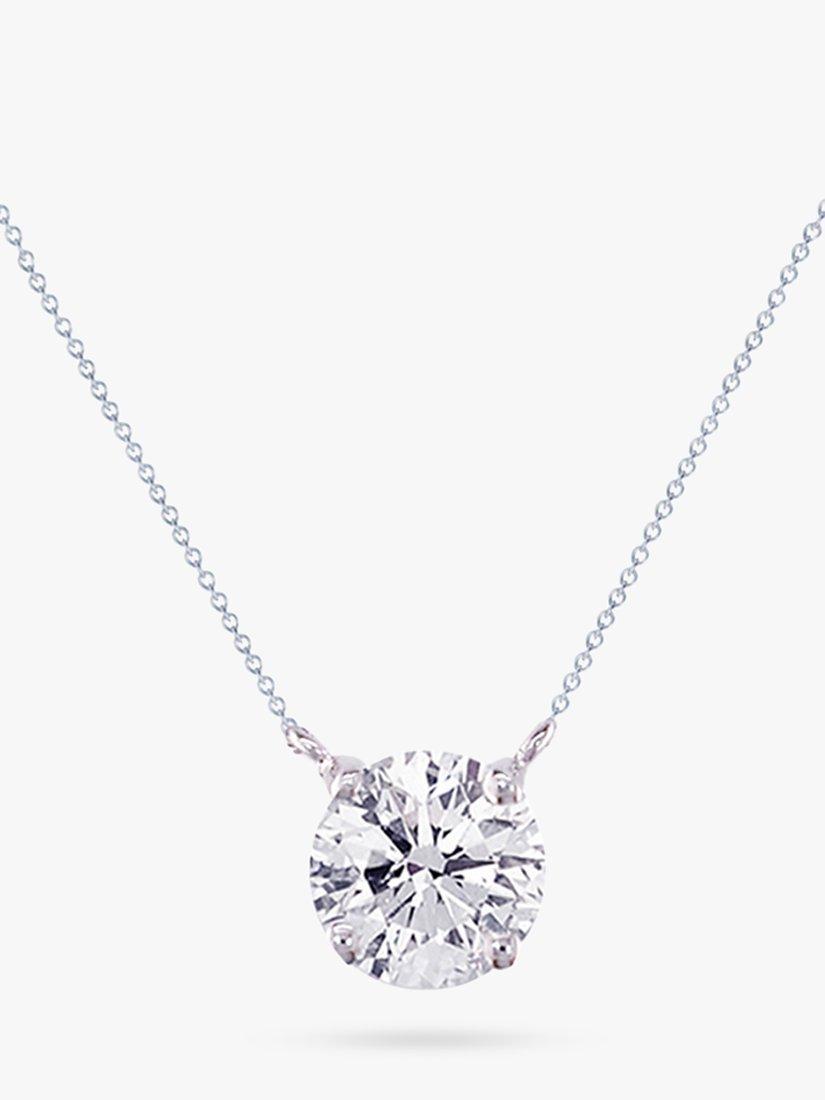 Product image 1 of 3, which shows E.W Adams 18ct White Gold Solitaire Diamond Pendant Necklace