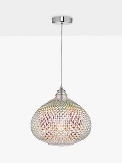 Där Roisin Textured Glass Ceiling Light, Iridescent - view 2, Iridescent