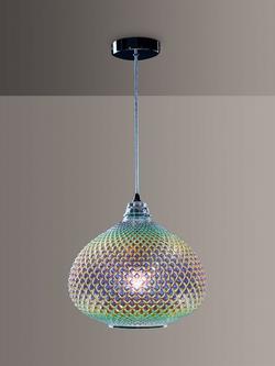 Där Roisin Textured Glass Ceiling Light, Iridescent, Iridescent