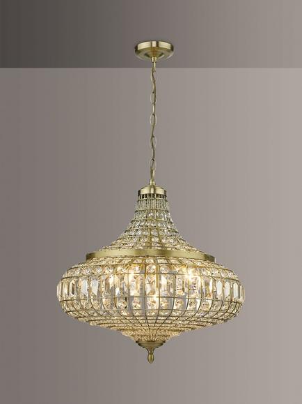 Där Asmara Crystal Ceiling Light, Antique Brass, Antique Brass