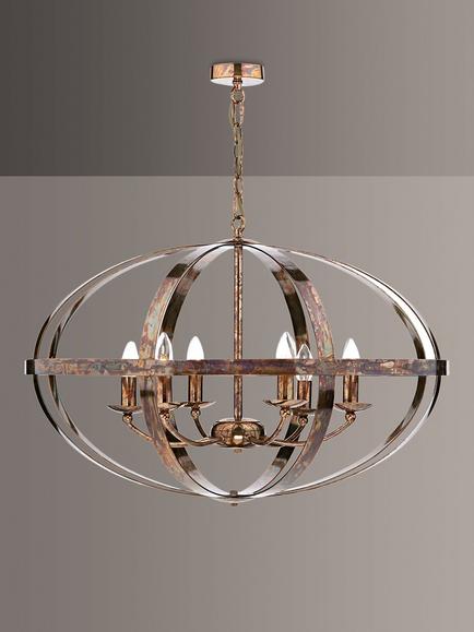 Där Large Circle Pendant Ceiling Light, Mottled Copper