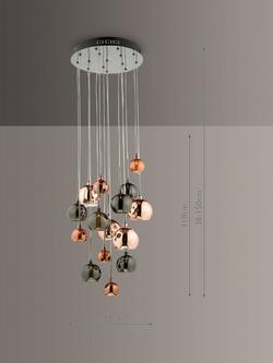 Där Aurellia 15 Pendant Cluster Ceiling Light, Copper/Bronze, Copper/Bronze