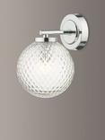 Där Wayne Textured Glass Bathroom Wall Light, Clear/Polished Chrome