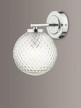 Där Wayne Textured Glass Bathroom Wall Light, Clear/Polished Chrome