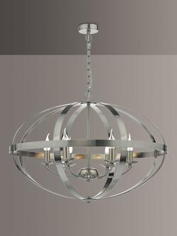 Där Large Circle Pendant Ceiling Light - view 2, Satin Chrome