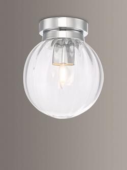 Där Kavi Semi Flush Bathroom Ceiling Light, Clear/Polished Chrome, Clear/Polished Chrome