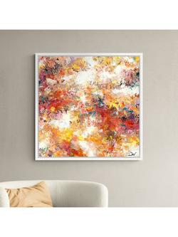 John Lewis Maria Esmar 'Bright Side' Framed Canvas Print, 86 x 86cm, Orange/Multi - view 2, Orange/Multi