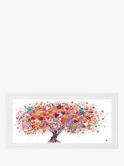 John Lewis Sara Otter 'Tree Of Hearts' Framed Print, 56 x 111cm, Pink/Multi, Pink/Multi