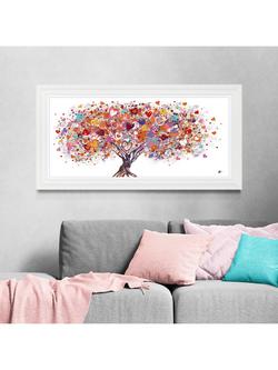 John Lewis Sara Otter 'Tree Of Hearts' Framed Print, 56 x 111cm, Pink/Multi - view 2, Pink/Multi