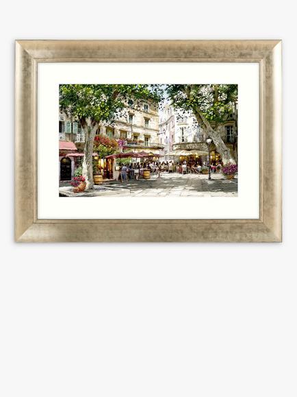 John Lewis Richard Macneil 'European Cafe Scene' Framed Print & Mount, 61.5 x 81.5cm, Multi, Multi
