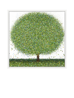 John Lewis Sarah Pye 'Silver Lining' Framed Canvas Print & Mount, 86 x 86cm, Green, Green