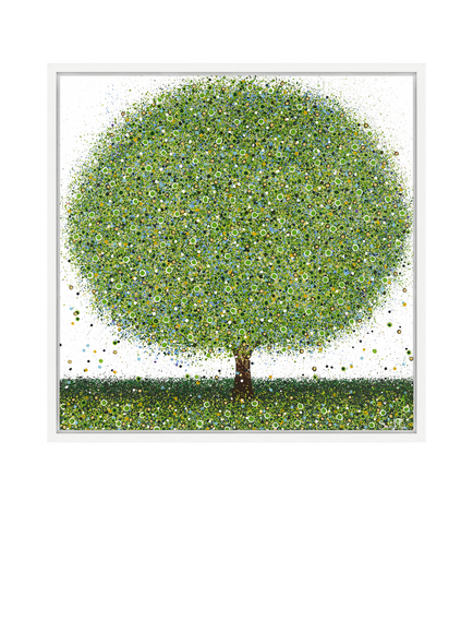 John Lewis Sarah Pye 'Silver Lining' Framed Canvas Print & Mount, 86 x 86cm, Green, Green
