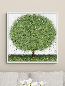 John Lewis Sarah Pye 'Silver Lining' Framed Canvas Print & Mount, 86 x 86cm, Green - view 2, Green