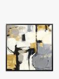 John Lewis Mike Schick 'Catalina Gold' Abstract Framed Canvas Print, 84.5 x 84.5cm, Grey/Yellow